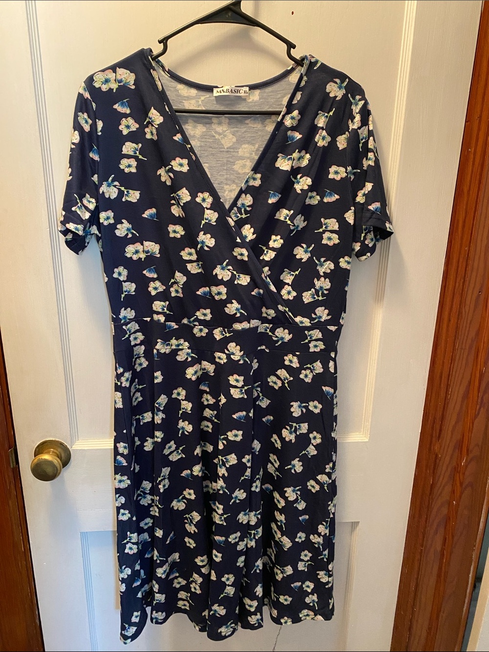 Mossimo Supply Co. Navy Floral Wrap Dress